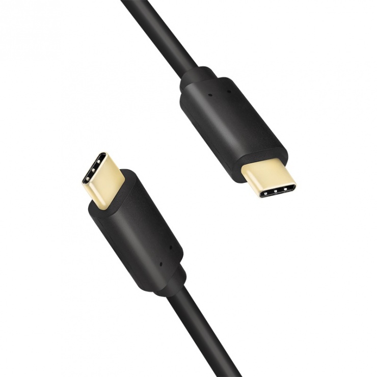 Imagine Cablu USB 3.1-C la USB-C 3A T-T 0.5m Negru, Logilink CU0128
